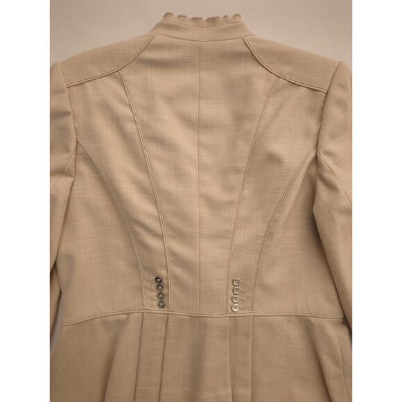 VTG White House Black Market Tan Fitted Suit Blazer 3/4 Sleeves Women's size 12 - Picture 11 of 11